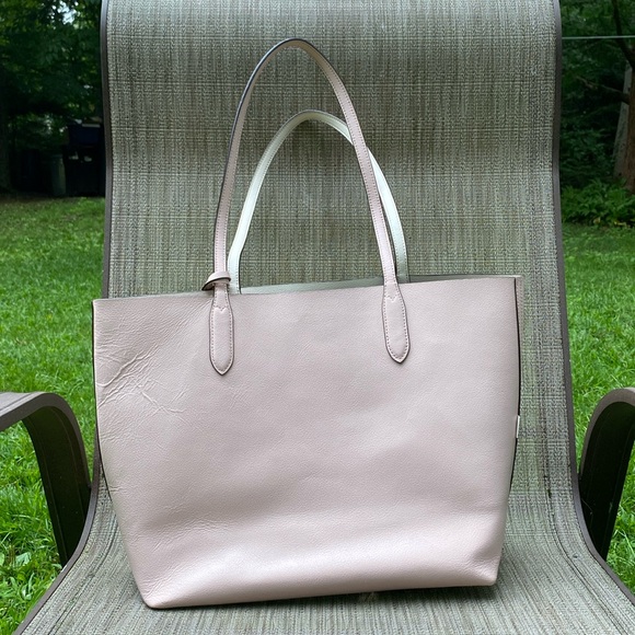 Kate Spade reversible tote pink cream with mini change purse - Picture 2 of 7